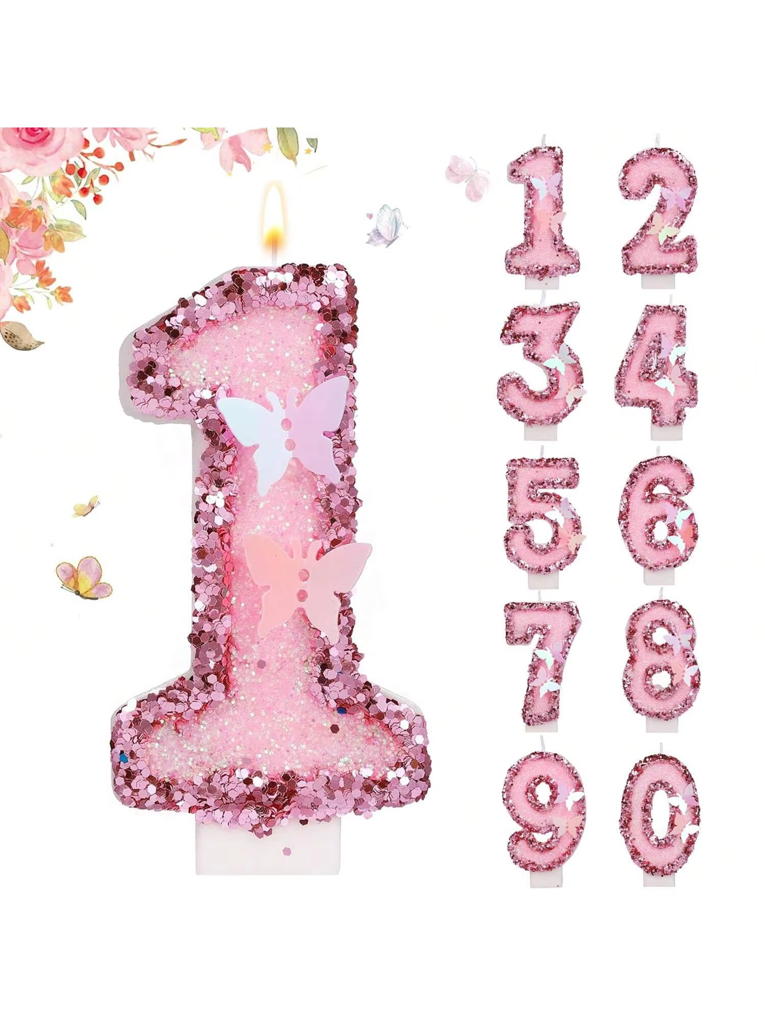 Pink Butterfly Sequin Cake Candles – Lilvelle birthday finds