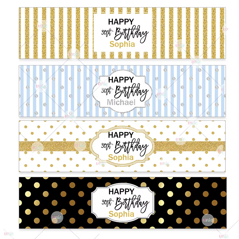 Personalised Gold Bottle Labels