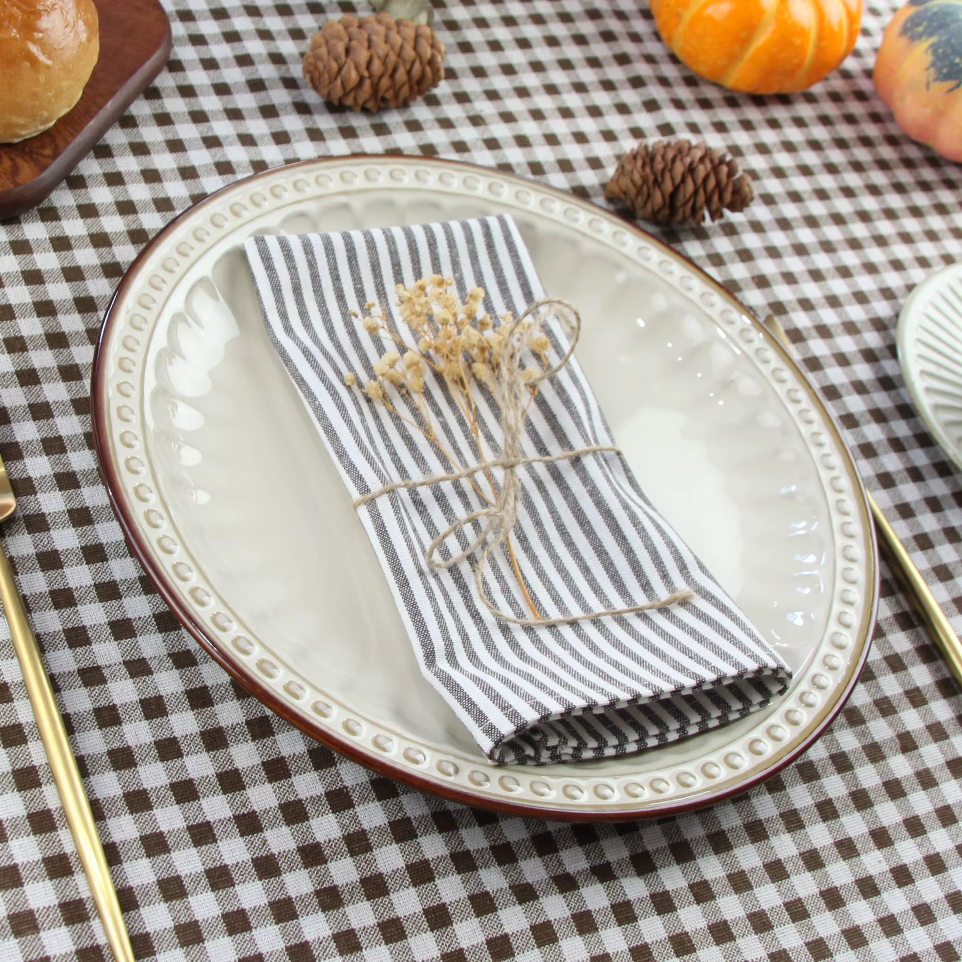 Striped Linen Table Runner