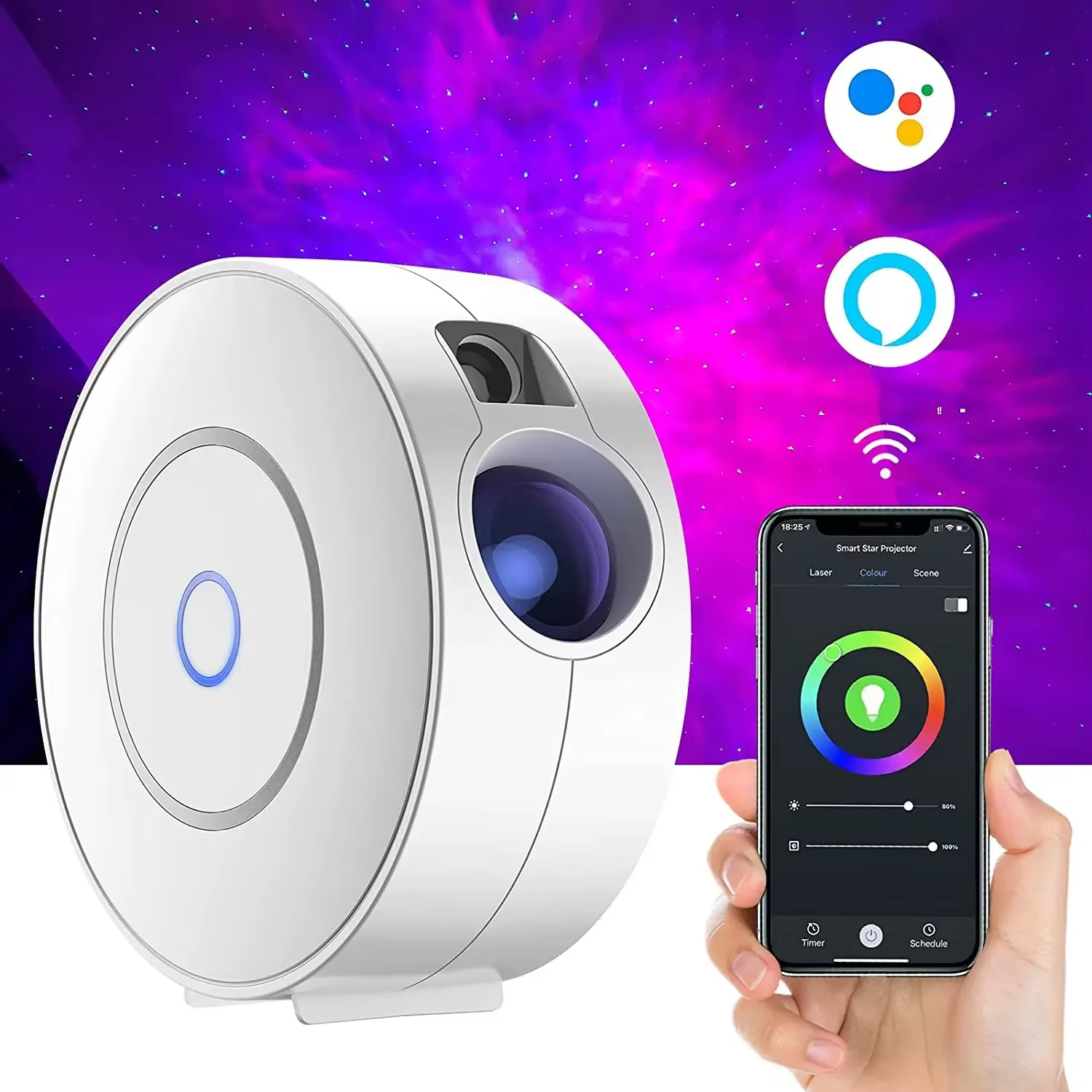 Smart Aurora Galaxy Projector – Black