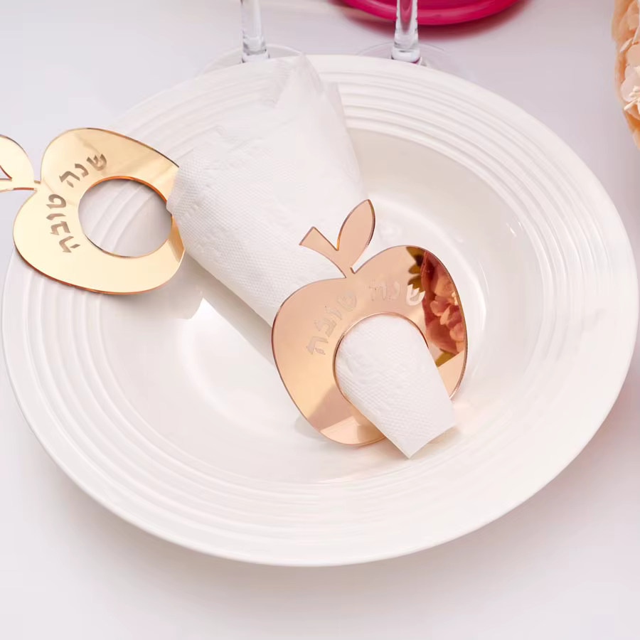 Mirror Apple Napkin Rings, Set of 12