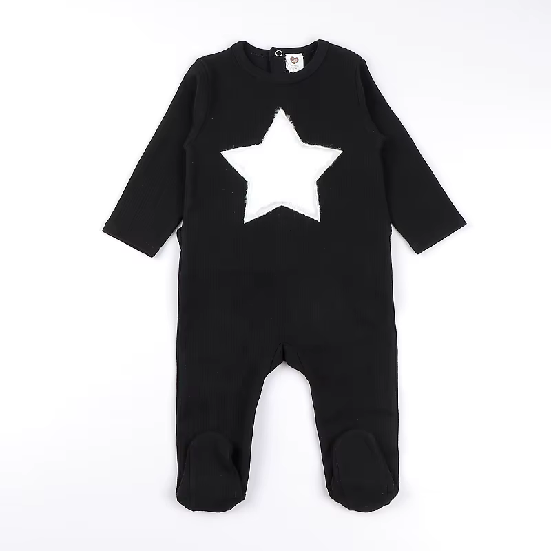 Heart Ribbed Star Baby Footie Romper – Style 2 from Bloom Family Fashion on AliExpress