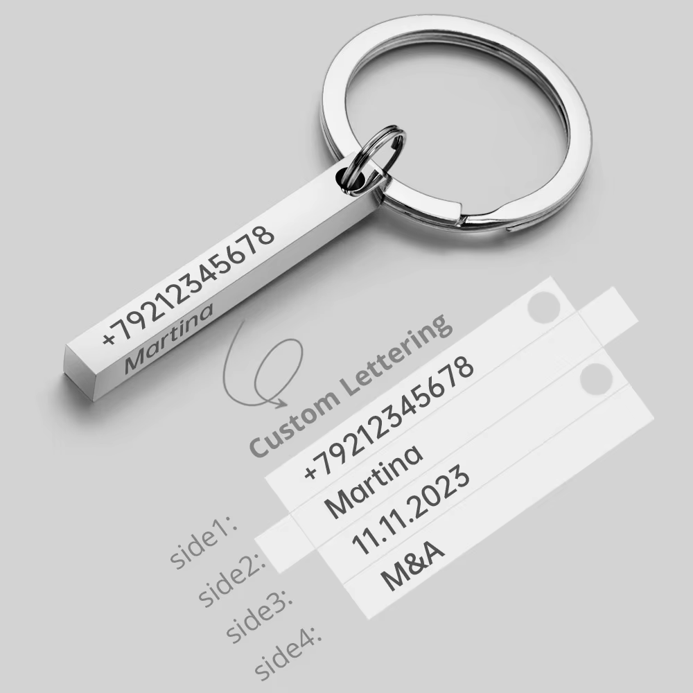 Engraved Bar Keyring