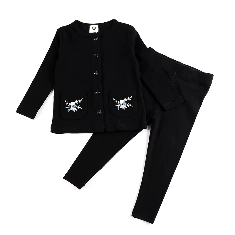 Black Ribbed Family Matching Pyjamas from Yibebe on AliExpress