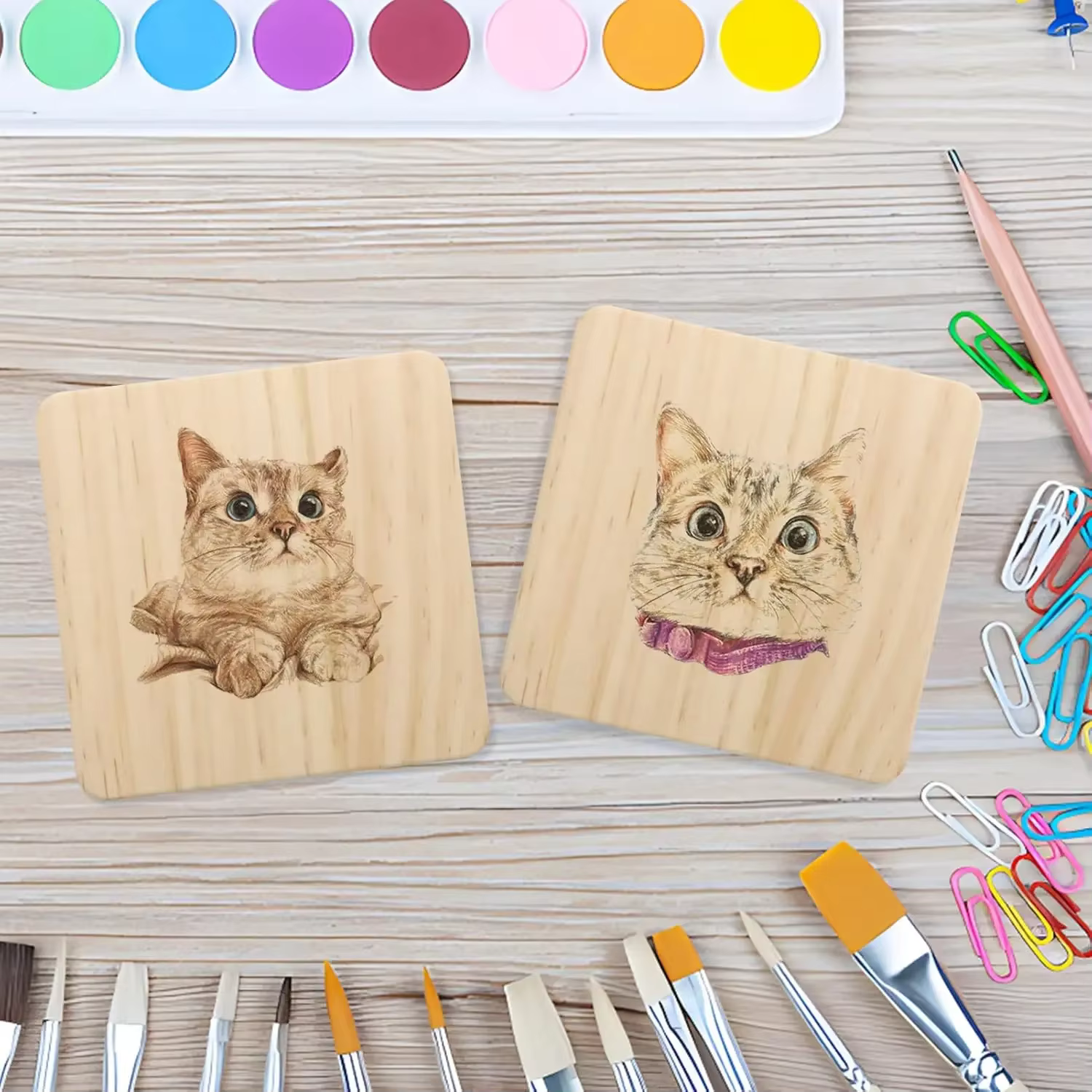 Blank Wood Coaster Set