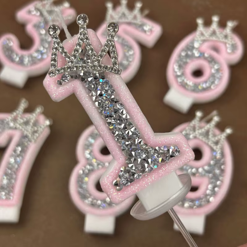 Rhinestone Crown Number Candles – Lilvelle birthday finds