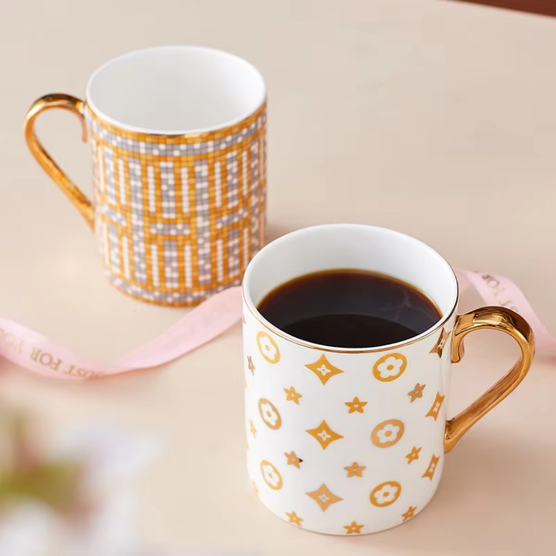 Gold Painted Ceramic Teacup