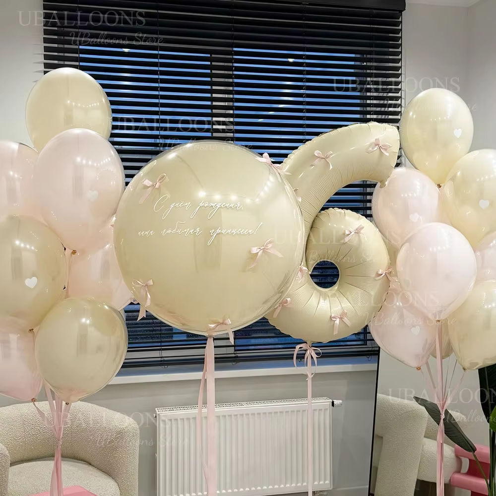 Pink Bow Number Foil Balloons