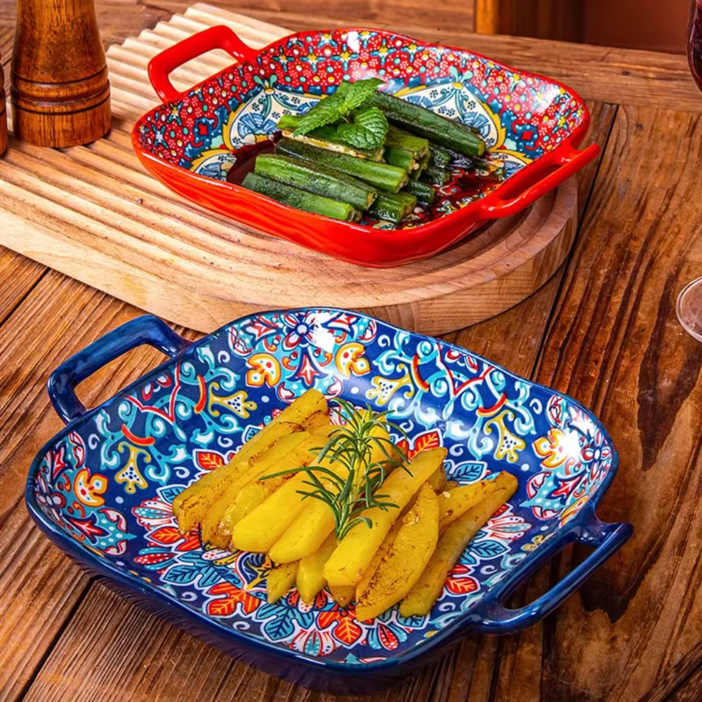 Bohemian Ceramic Pasta Plate