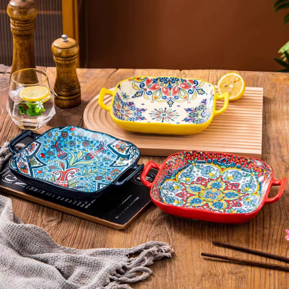 Bohemian Ceramic Pasta Plate