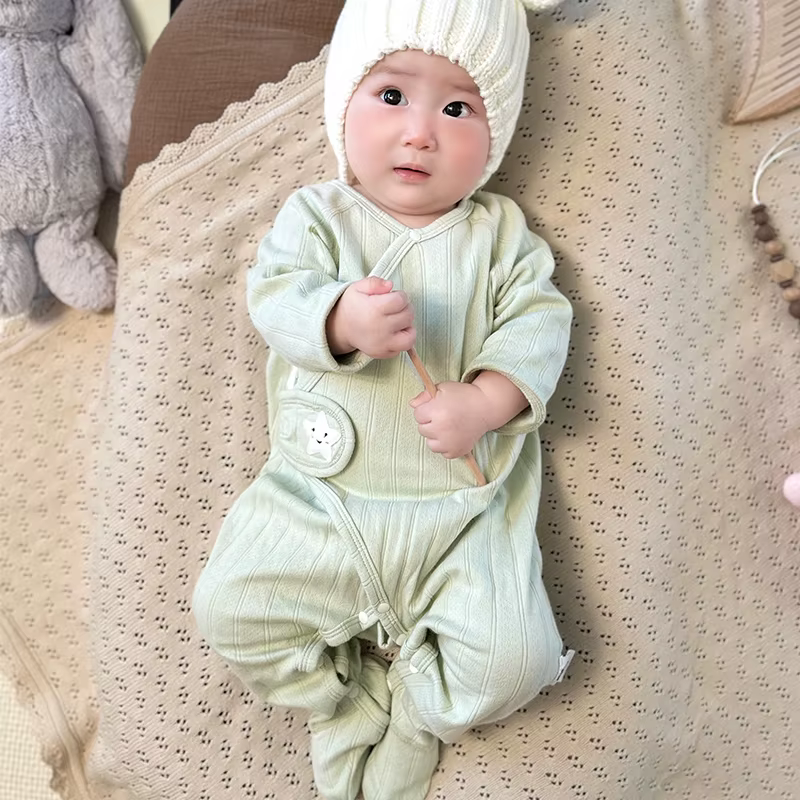 Cotton Baby Footie Romper – Style 2 from Yibebe on AliExpress