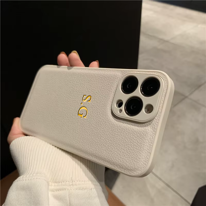 Personalised Leather Initial Phone Case