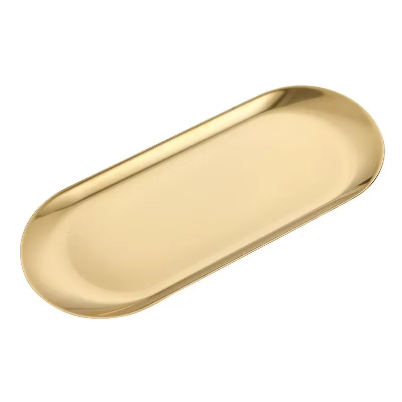 Gold Stainless Steel Serving Plate