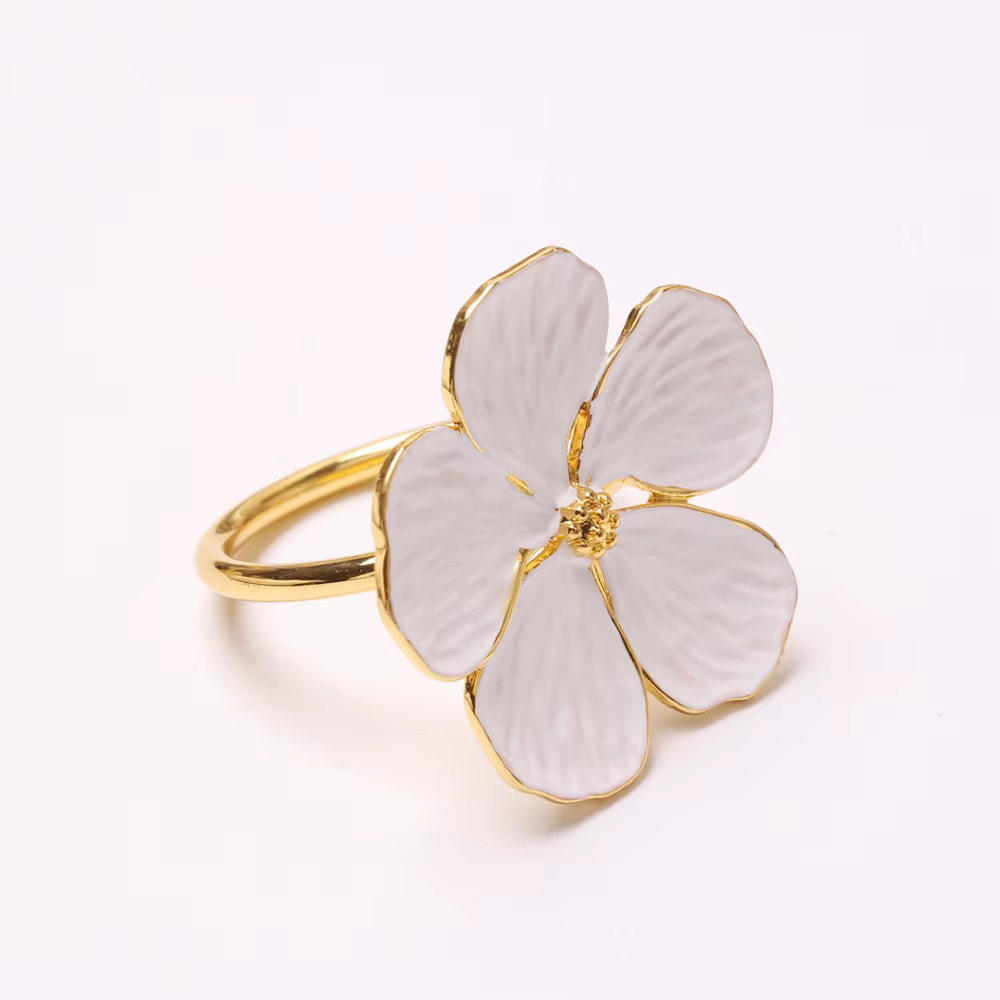 Enamel Blossom Napkin Rings