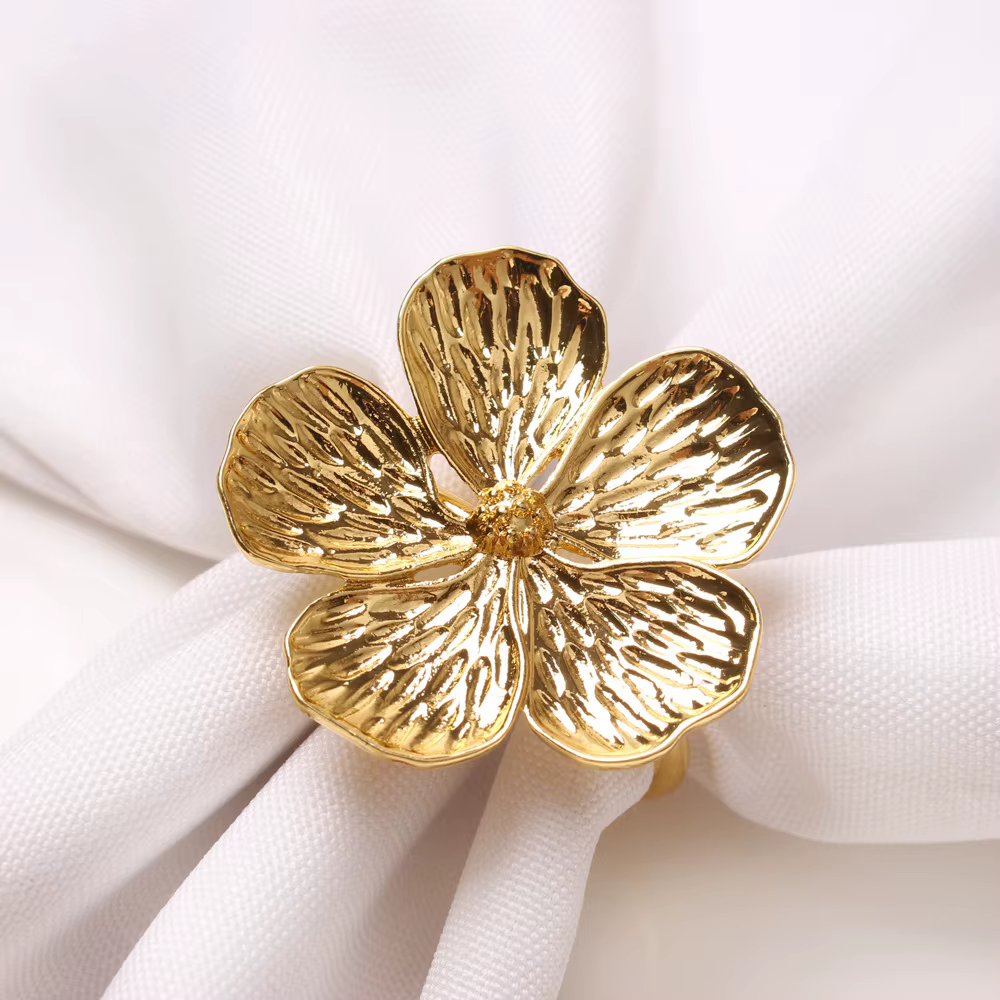 Enamel Blossom Napkin Rings