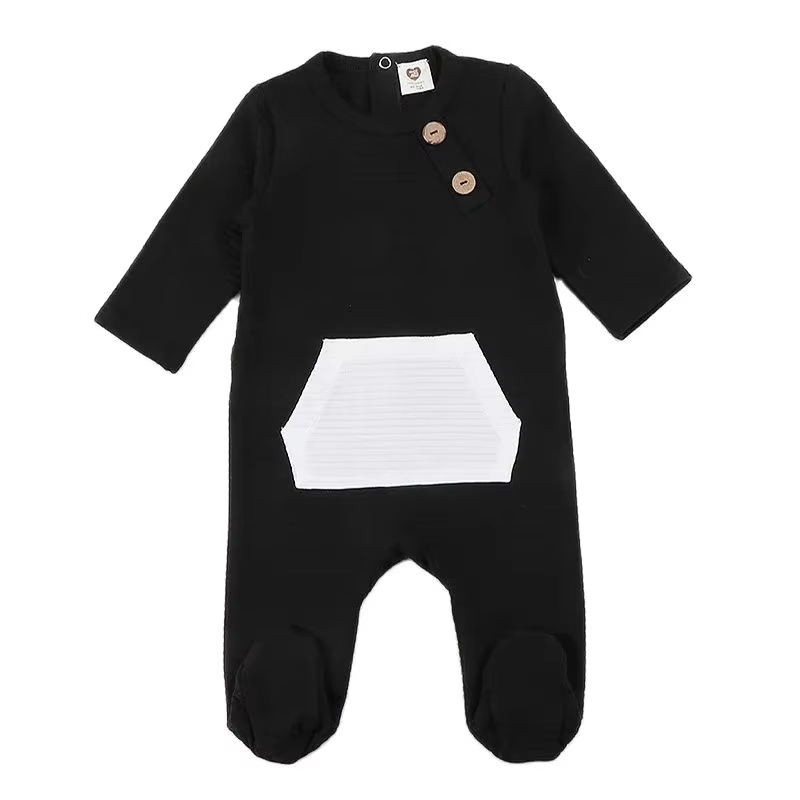 Ribbed Pocket Baby Footie Romper from Bloom Family Fashion on AliExpress