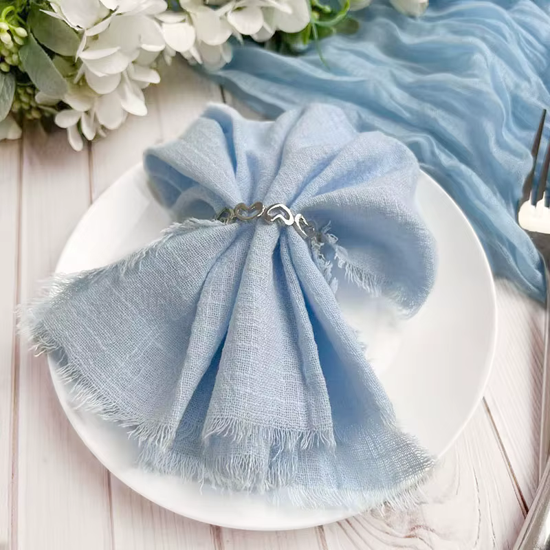 Blue-Trim Gauze Cotton Napkins – Lilvelle Chanukah party finds