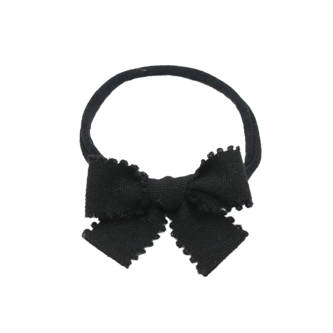 Black Floral Velvet Bow Headband Baby Headband