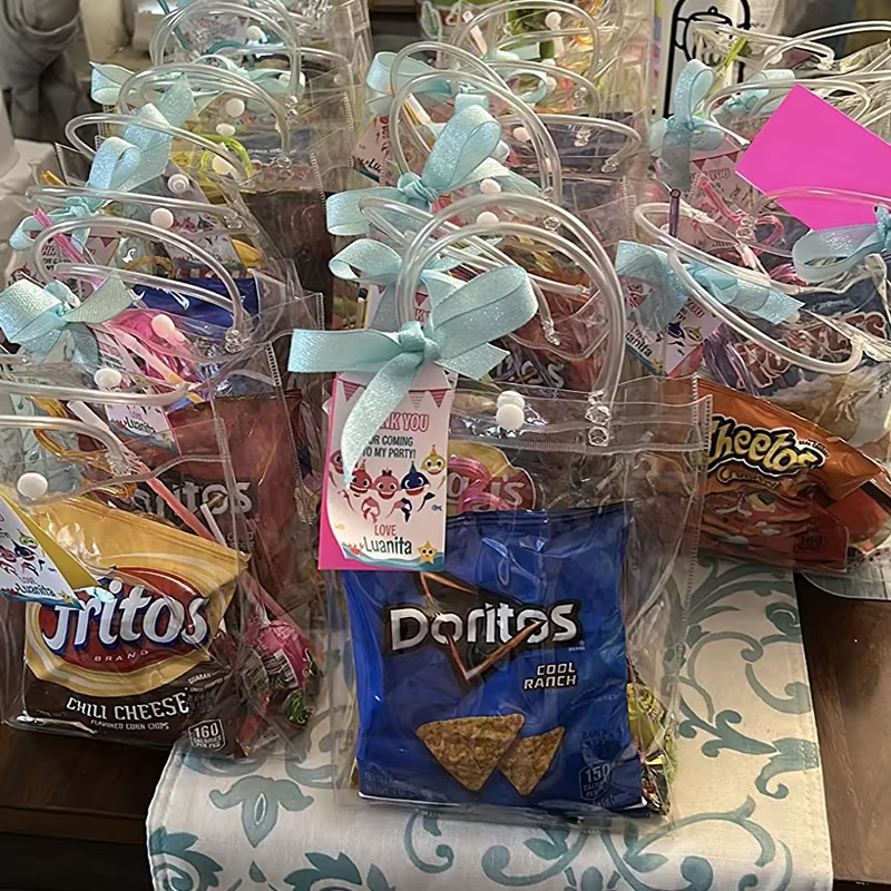 Clear Handle Favor Bags