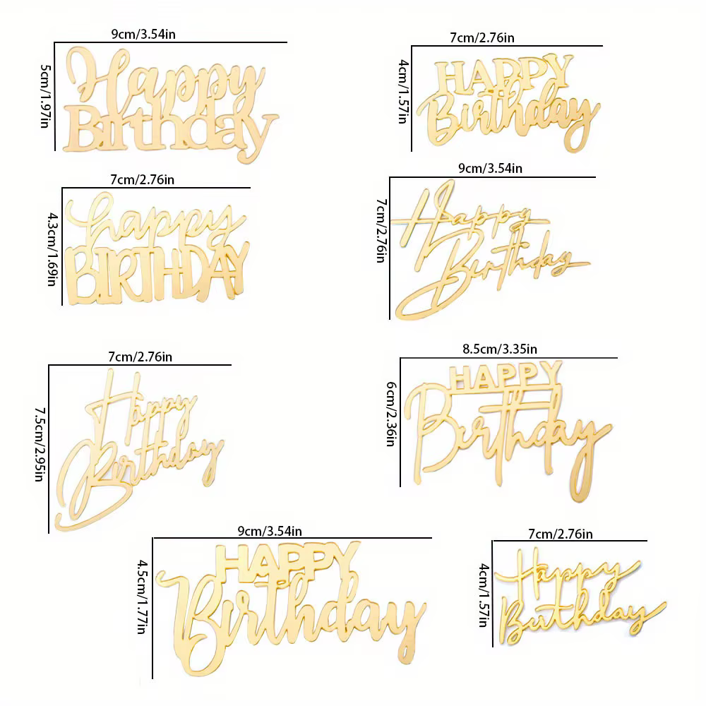 Acrylic Happy Birthday Cake Toppers