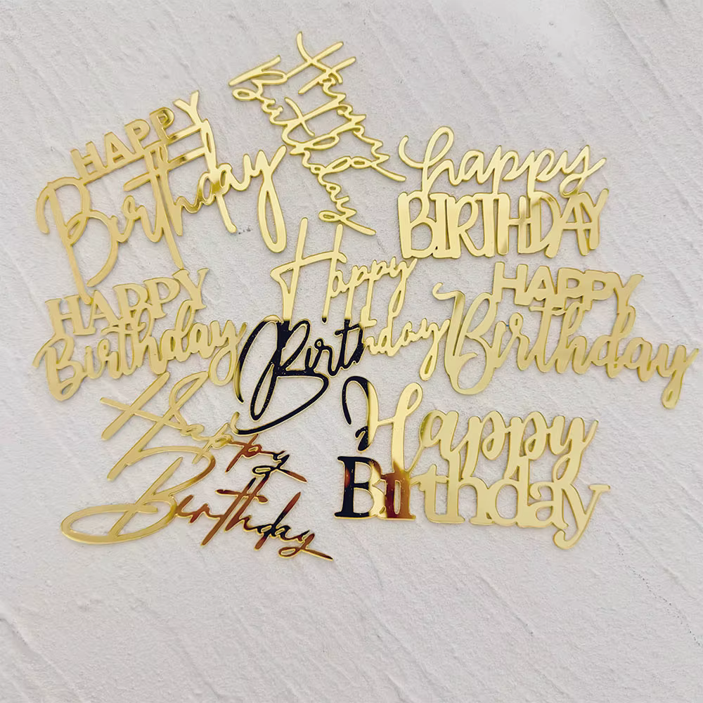 Acrylic Happy Birthday Cake Toppers