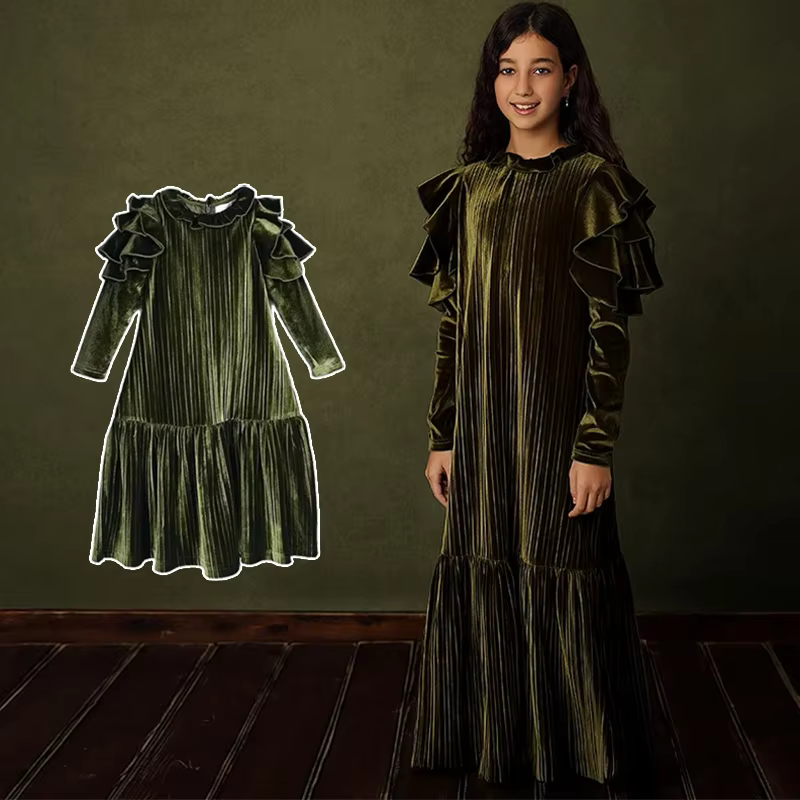 Velvet Girls' & Teens' Maxi Dress from Yibebe on AliExpress