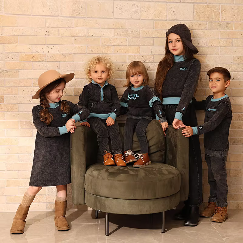 Black & Grey Family Matching Collection from Bloom Family Fashion on AliExpress