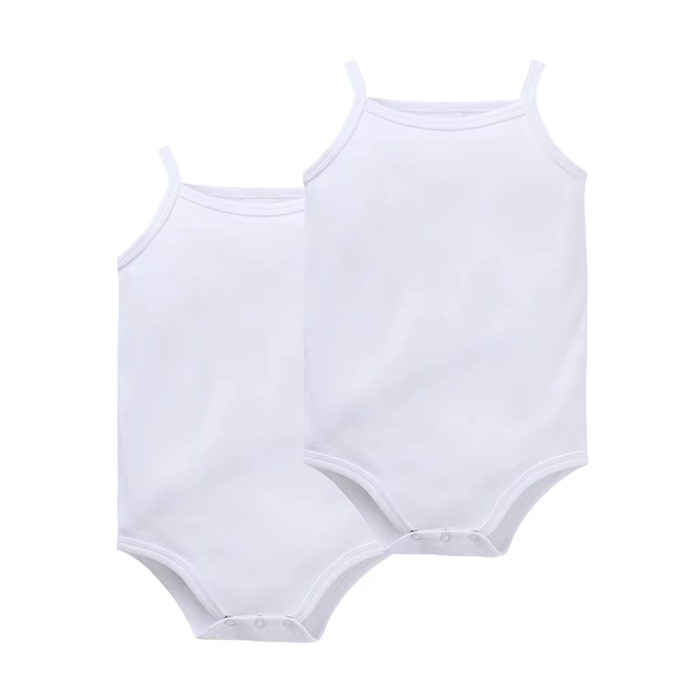 Kavkas White Spaghetti-Strap Baby Vest – 2-Pack – AW26