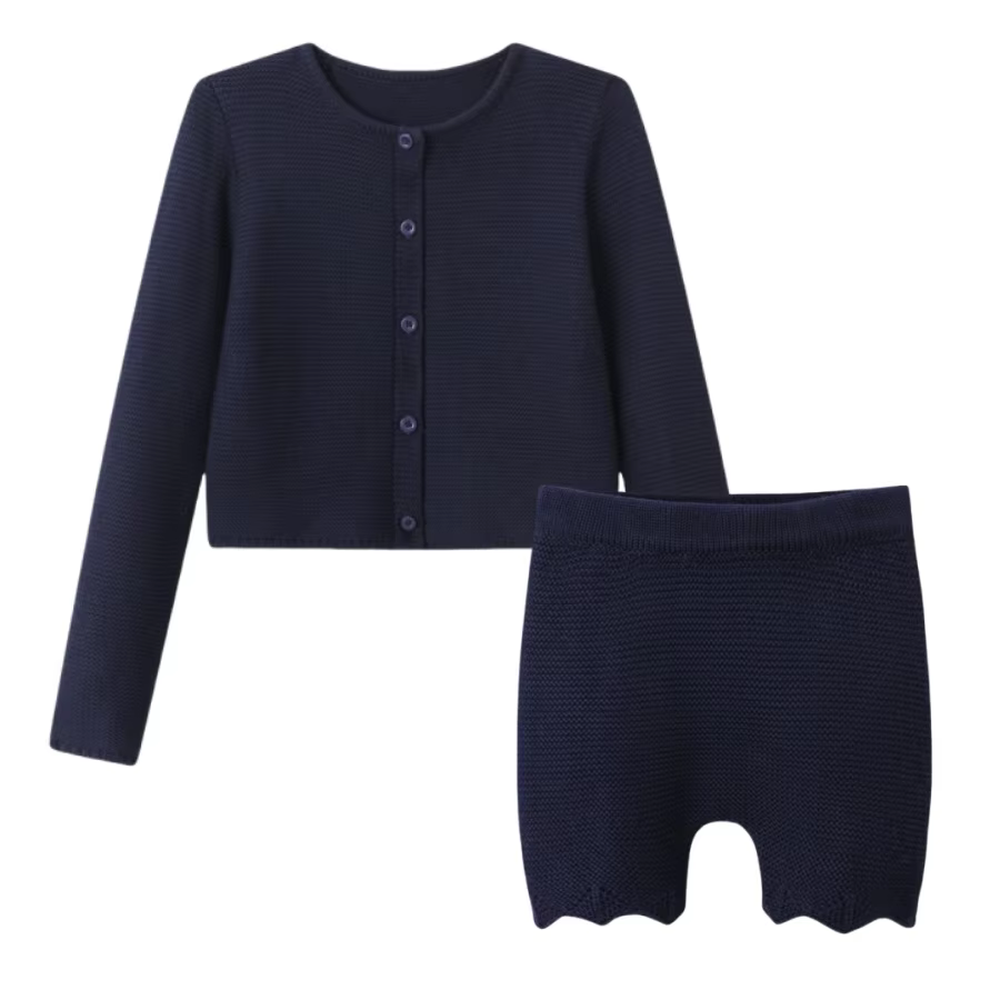 Burgundy Collection – Navy Knit Set