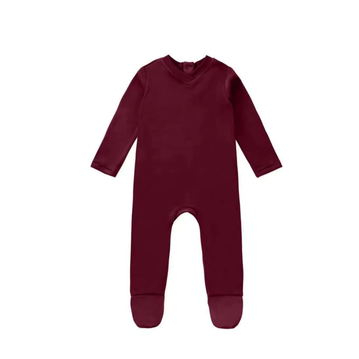 Velour Loungewear – Burgundy Footie