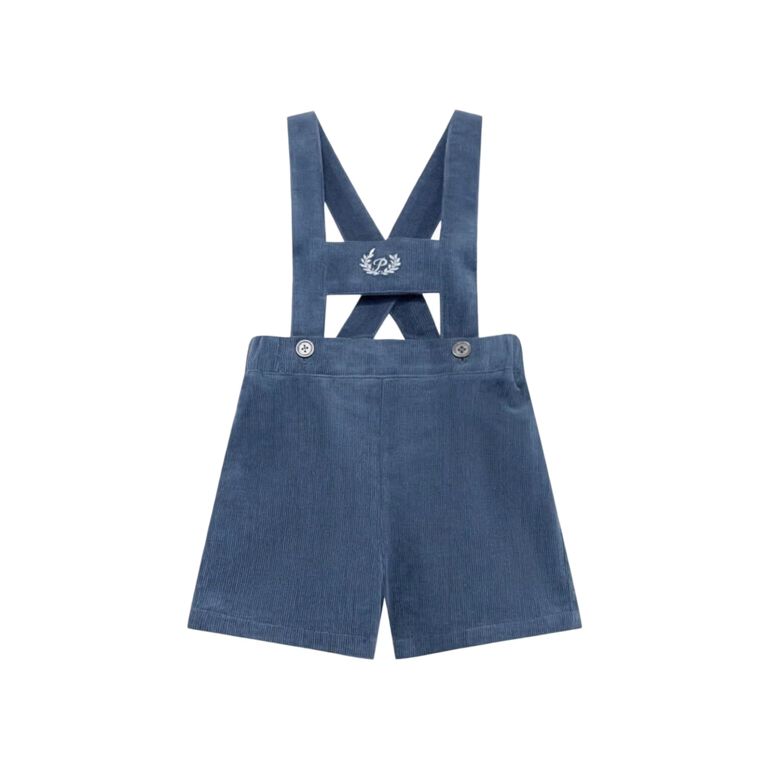Dusty Blue Corduroy Collection Blue Straps Shorts – Ali Plus AW26