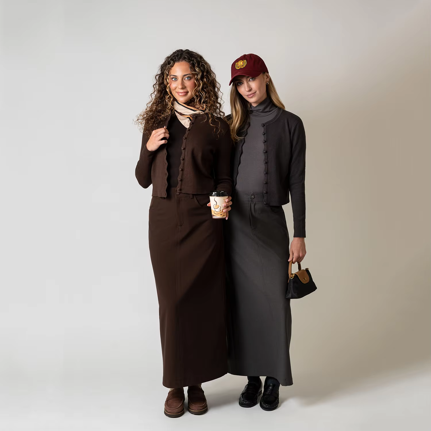 Brown Stretch A-Line Skirt — image 3