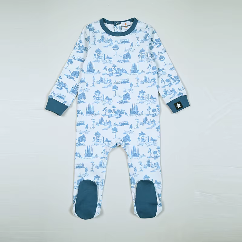 Toile Tranquility Pajamas – Boy Baby Romper