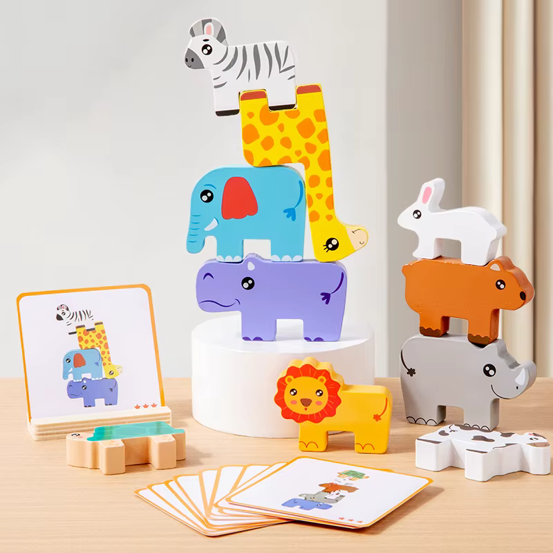 Wooden Animal Stacking Game