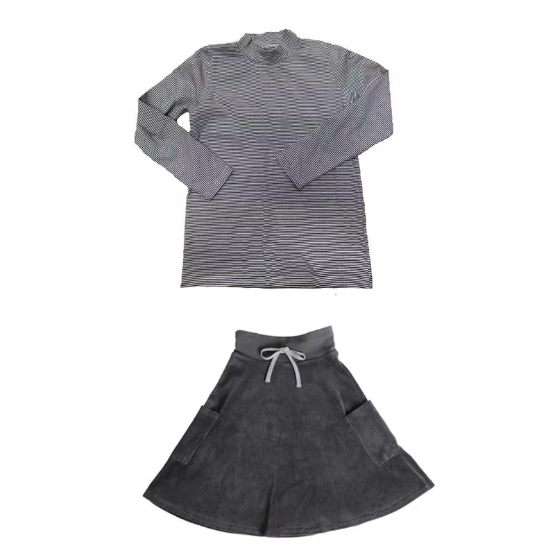 The Velour Collection – Grey-Tee-skirt