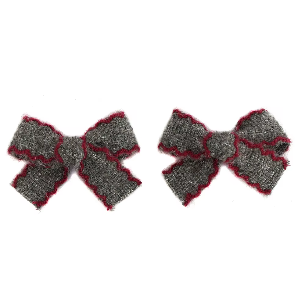 Herringbone Mini Bow Hair Clip Set — image 5