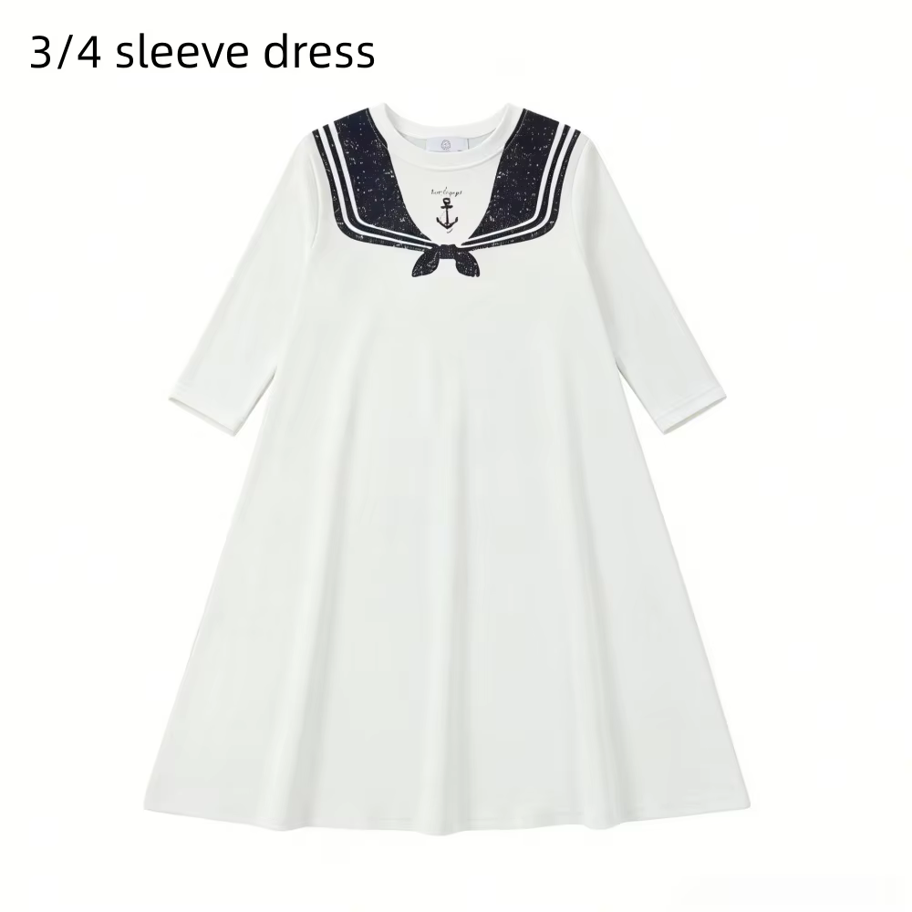 Nautical Jersey Cotton Collection – 3qtr Sleeve Dress