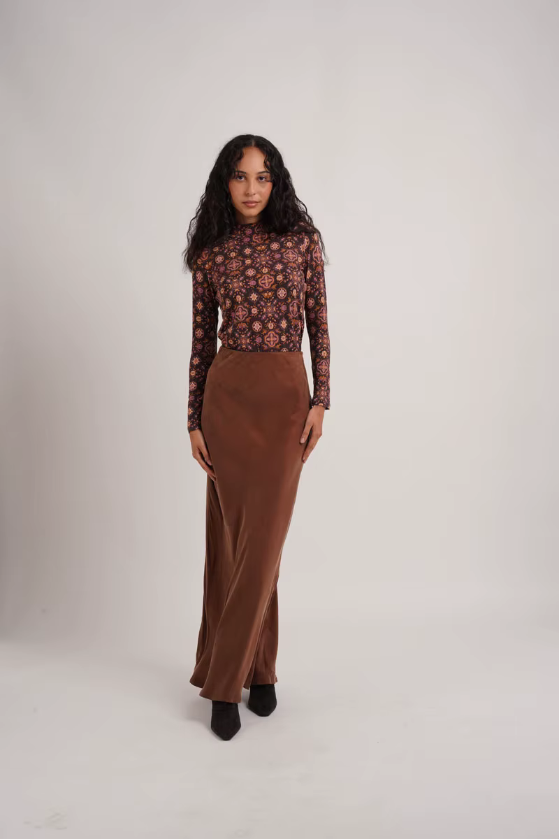 Cupro Skirt Collection – Black Mockneck — image 4