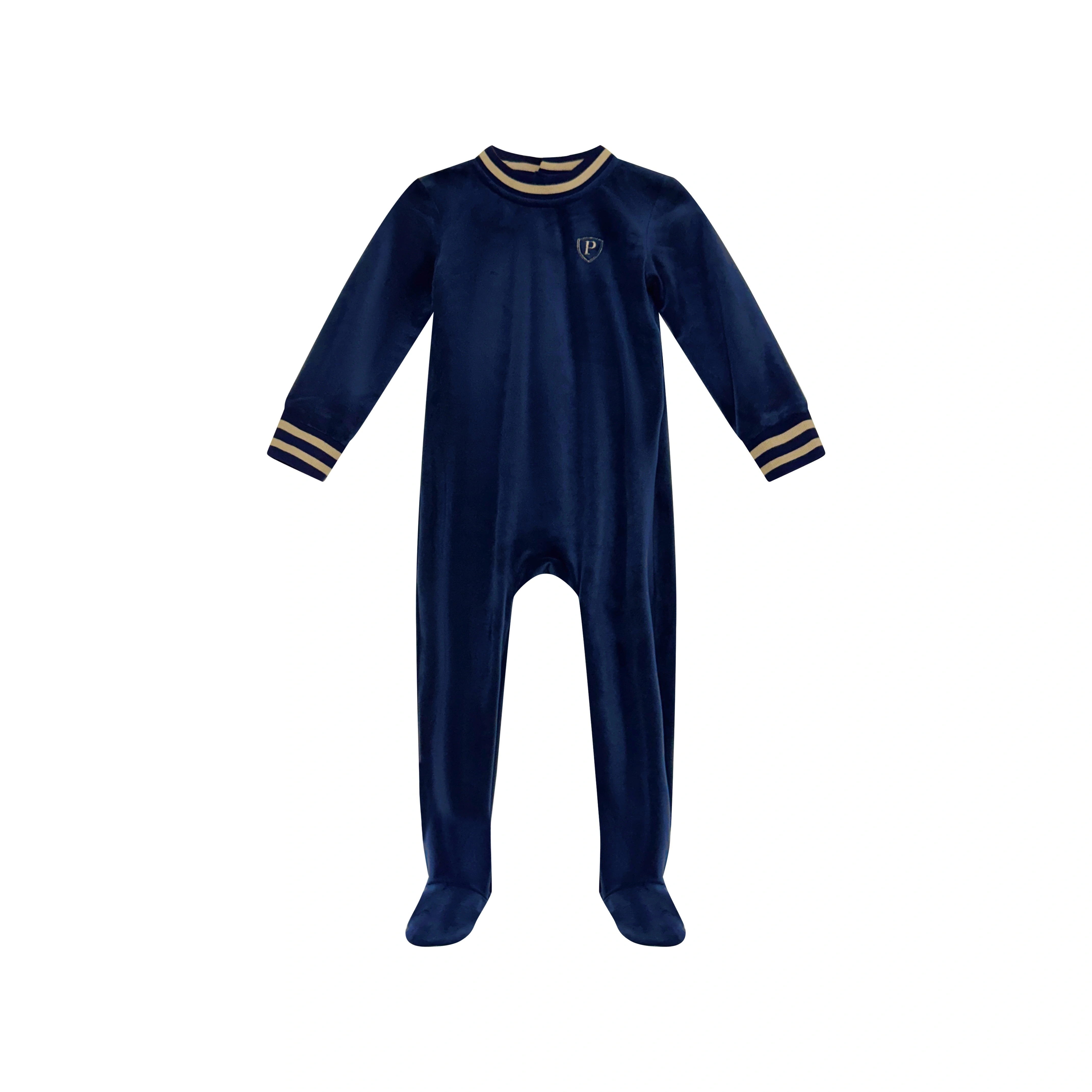 Navy Velour Maxi Collection – Boy Blue Romper