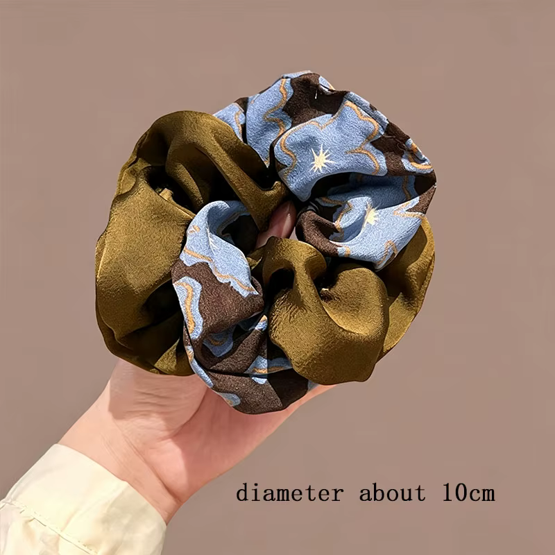 Korean Elegant Print Star Scrunchie For Womern Girls Hair – Single Piece
