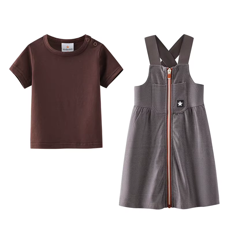 Colourful Denim Zipper Set – Dress Set A