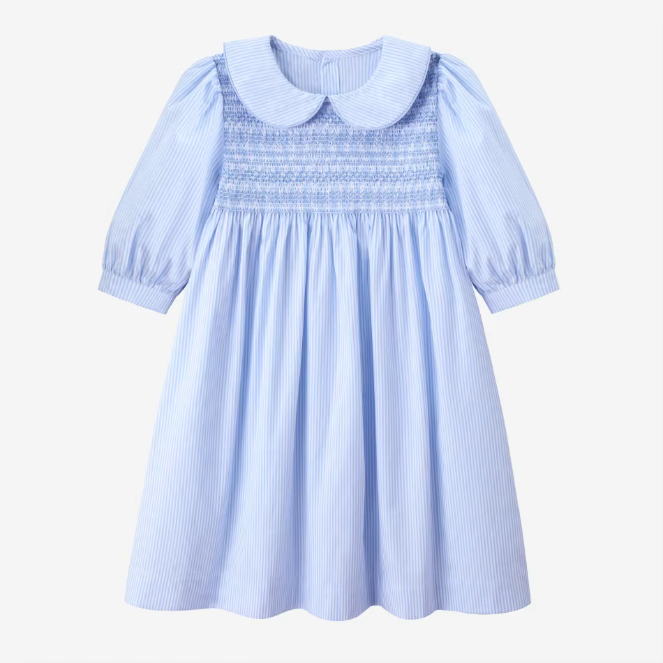 Blue & Pink Smocking Collection – Blue 3 Quarter