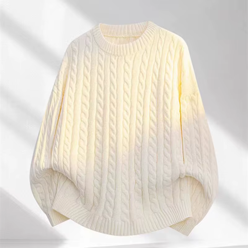 Girls' Ivory Cable-Knit Sweater