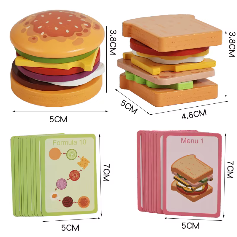Wooden Play Food – Burger Stack – Burger — image 6