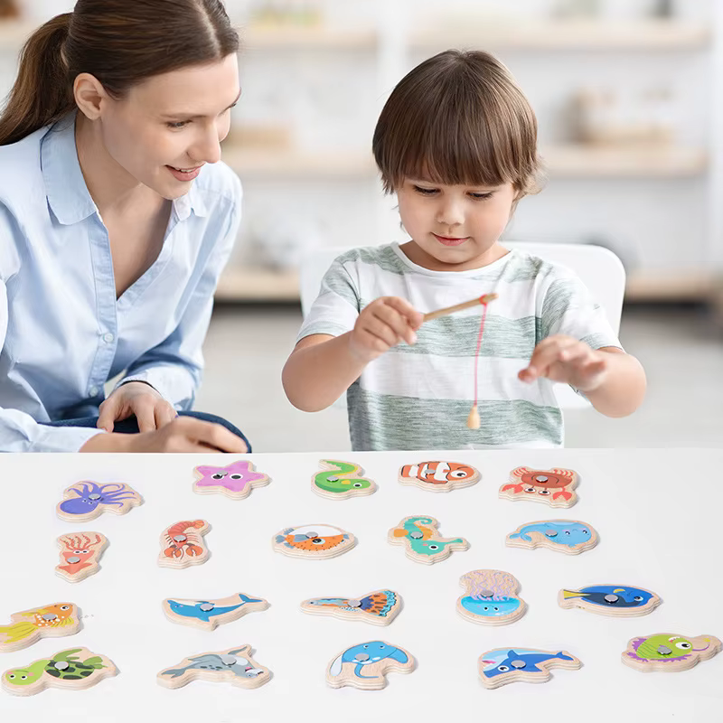 Wooden Magnetic Fishing Game — image 3