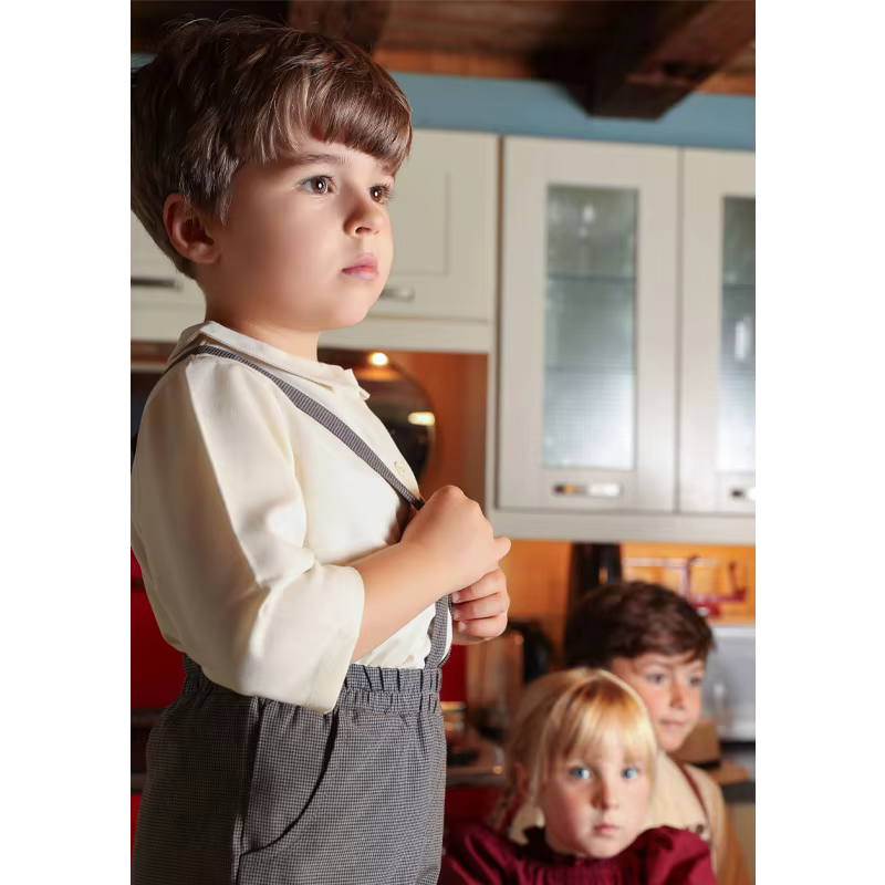 Heritage Weave Grey Boys Overalls — image 2
