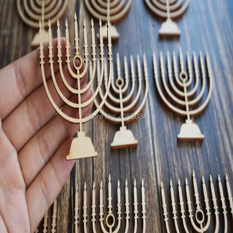 Wooden Menorah Craft Shapes