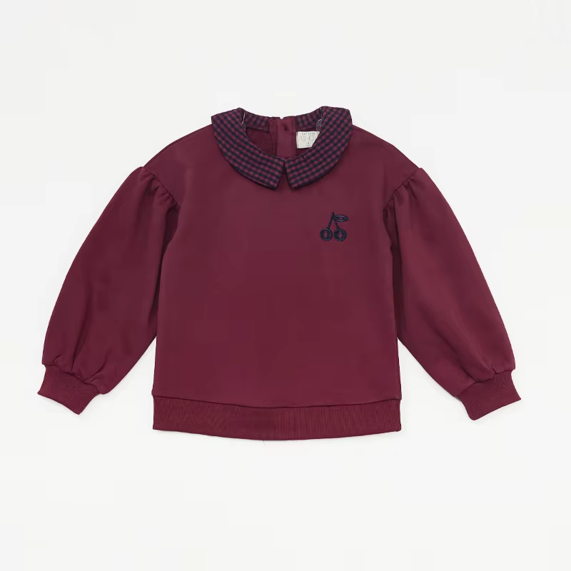 Checked Charm Maroon Sweat Top – Ali & Co Checked Charm AW26