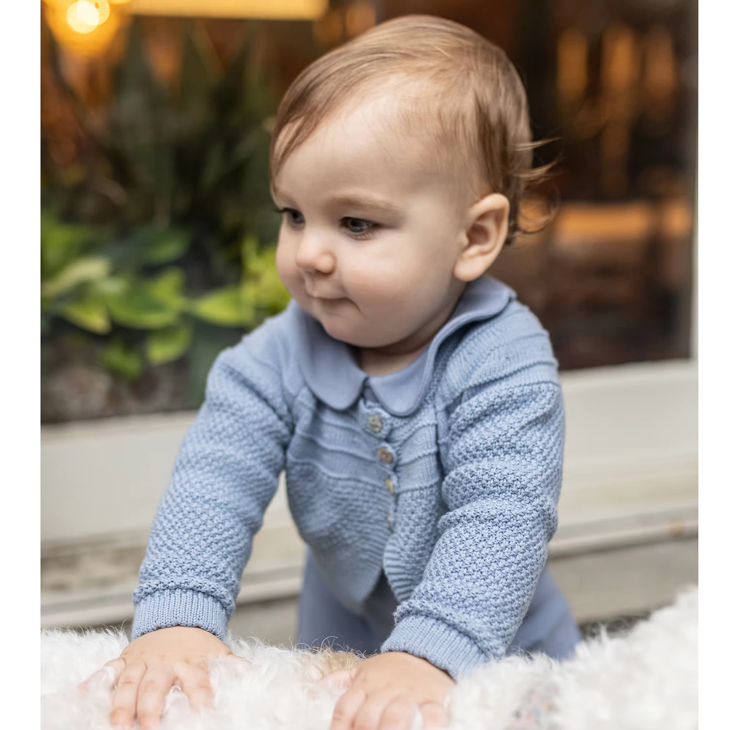 Baby Collection – Blue Footie & Cardigan Set — image 3