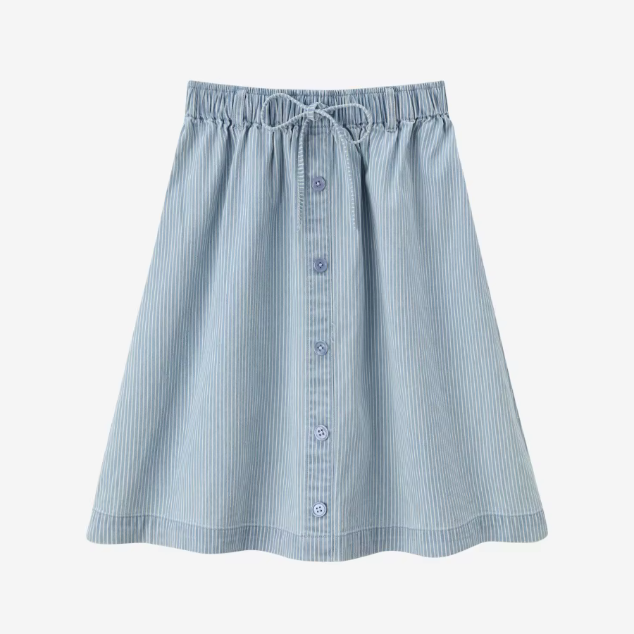 Pinstripe Denim Collection – Short Skirt